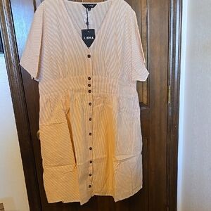 Women's Striped Tan Dress